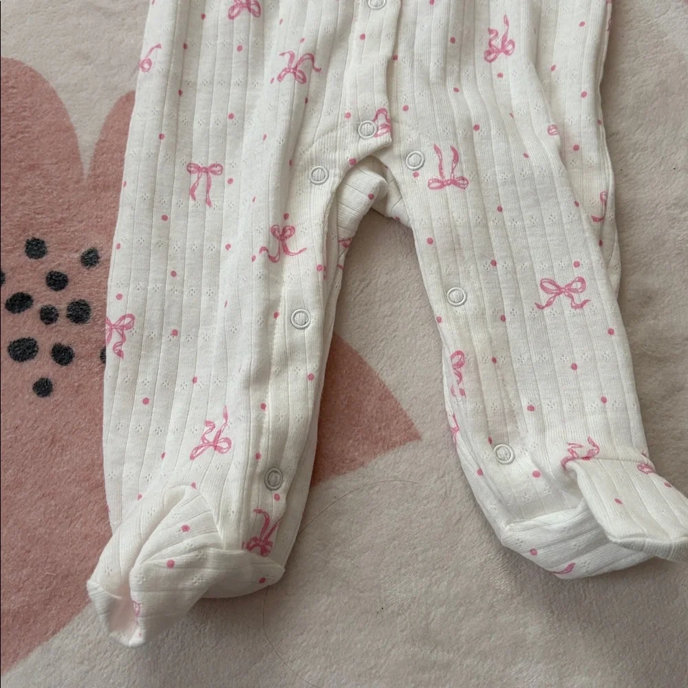 Nicole Miller Pink Bow Baby One Piece - Size 0 to 3 months